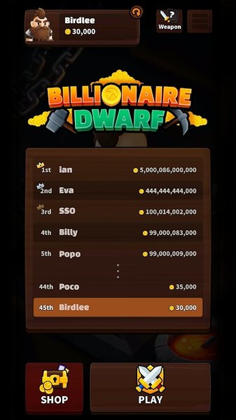 亿万富翁矮人手游(BillionaireDwarf) V1.0.1 安卓版